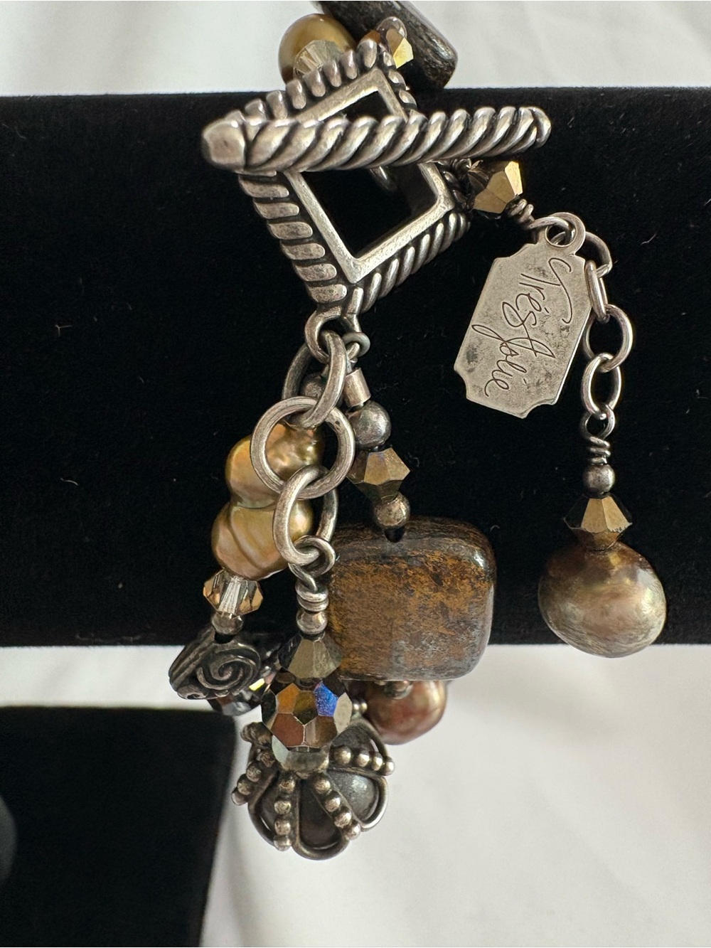 Tres Jolie Balinese designer multi-strand toggle bracelet.
